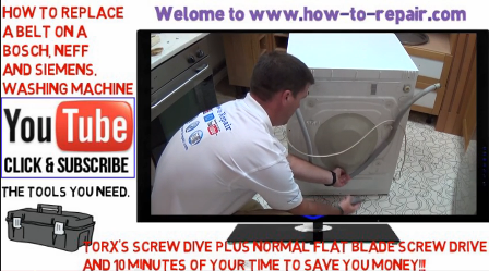 How to replace a washing machine drive belt.