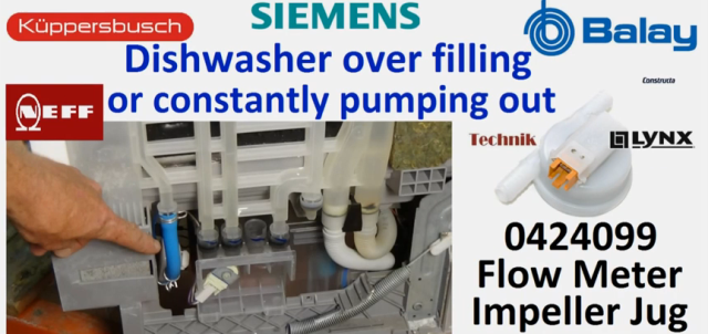 Dishwasher constantly draining Balay, Constructa, Kuppersbusch, Neff, Siemens, Tecnik.
