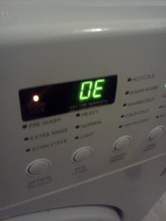 LG washing machine error code OE.