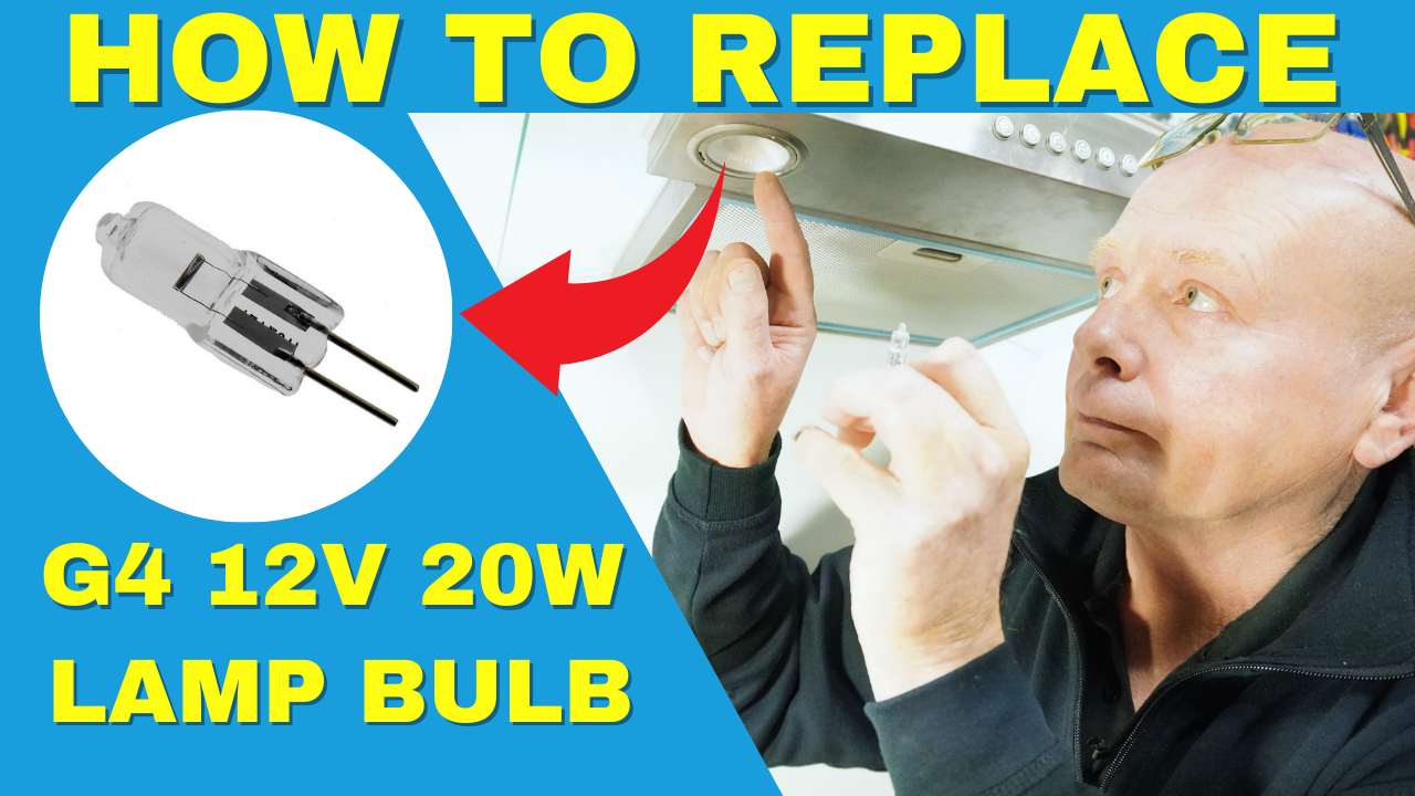 How to replace a Cooker hood extractor halogen lamp bulb G4 12v 20 watt light